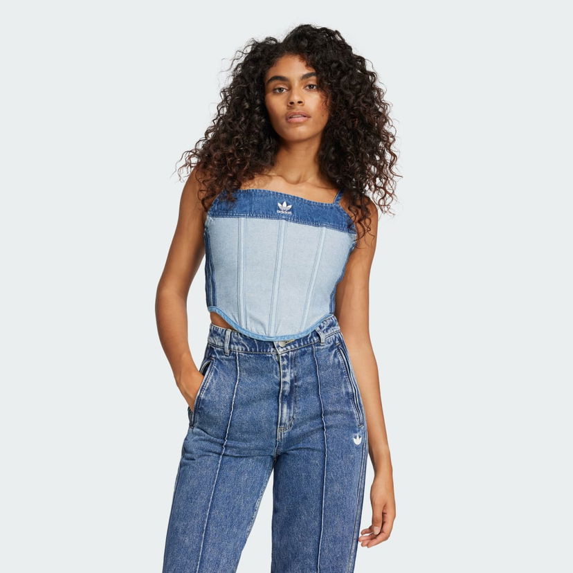 Безрукавка adidas Performance Ksenia Denim Corset Синій | IW5671