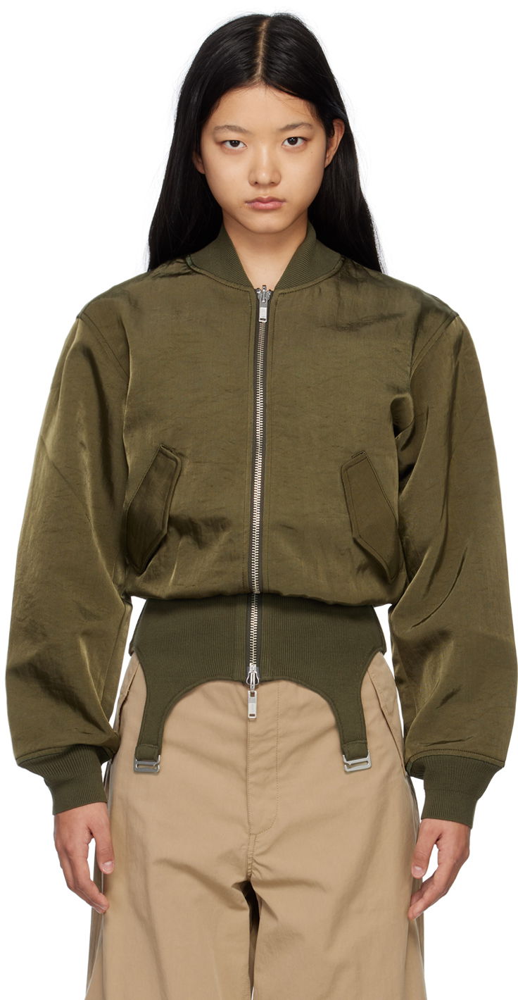 Куртка бомбер Dion Lee Convertible Rib Reversible Bomber Jacket Зелений | C4033R23