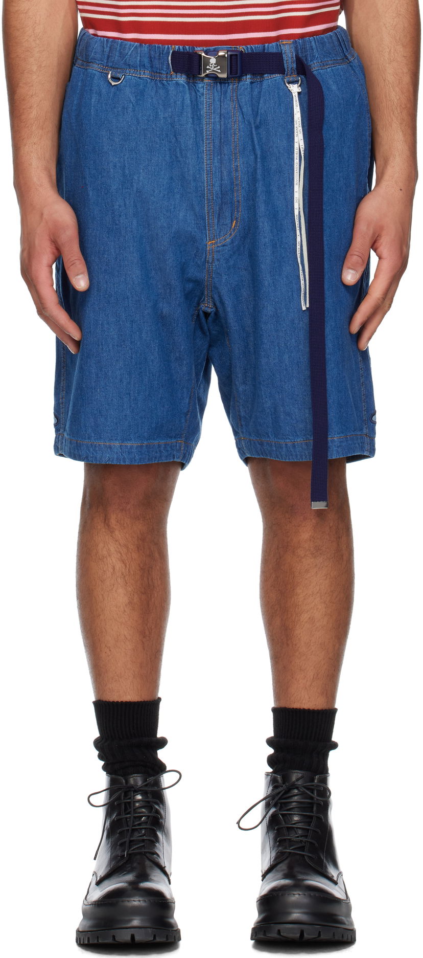 Шорти Mastermind WORLD Mastermind World Belted Easy Denim Shorts Синій | MW25S14-PA007-002