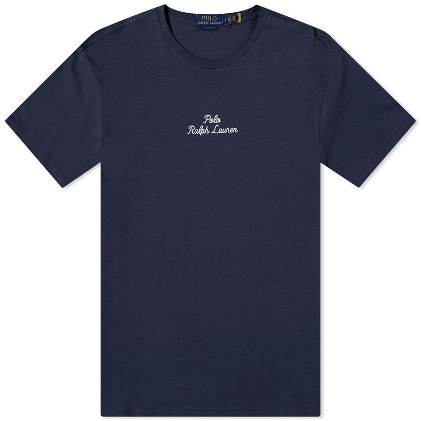 Футболка Polo by Ralph Lauren Chain Stitch Logo T-Shirt темно-синій | 710936585003