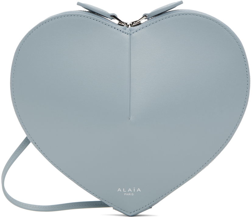 Сумка Alaïa Heart Shaped Leather Crossbody Bag Синій | AA1P003C0Y75