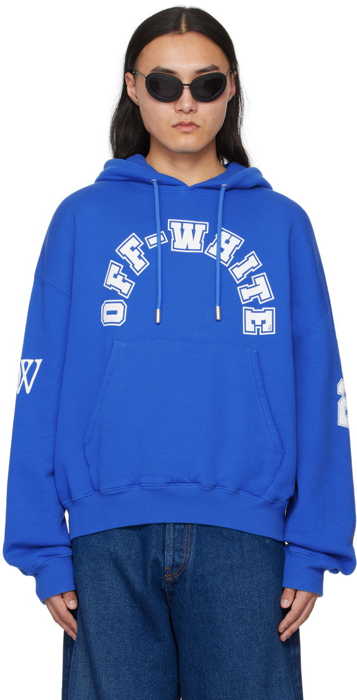 Світшоти Off-White Football Over Hoodie Синій | OMBB118S24FLE0054601