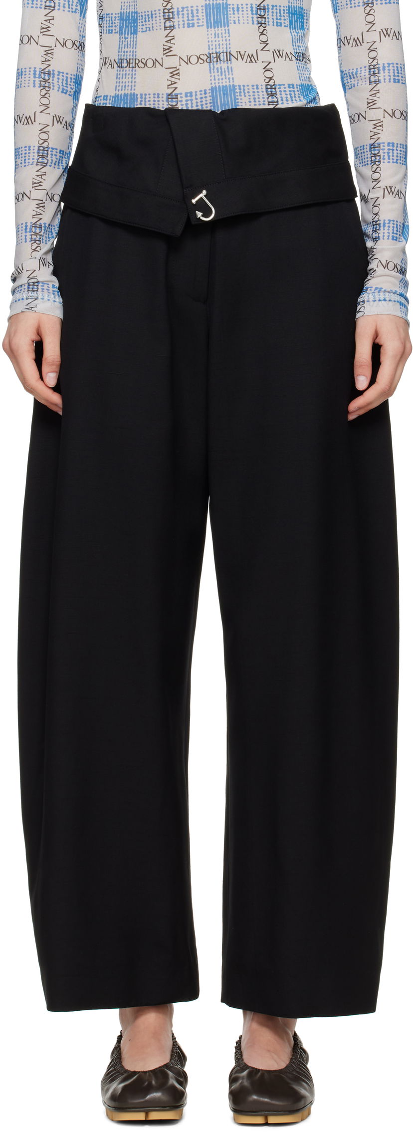 Штани JW Anderson JW Anderson Fold-Over Trousers чорний | TR0394-PG1684