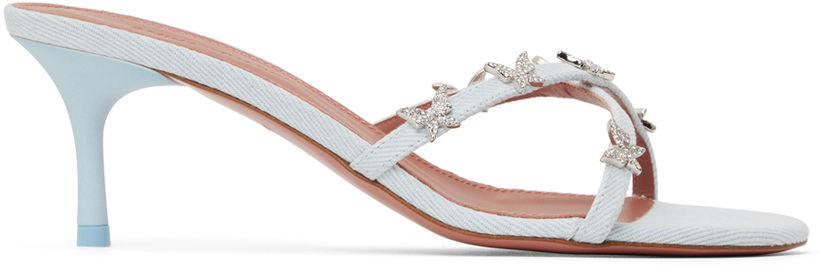 Аксесуари Amina Muaddi Amina Muaddi Debora 60 Heeled Sandals Синій | DEBORA SLIPPER 60 ROUNDED DEN
