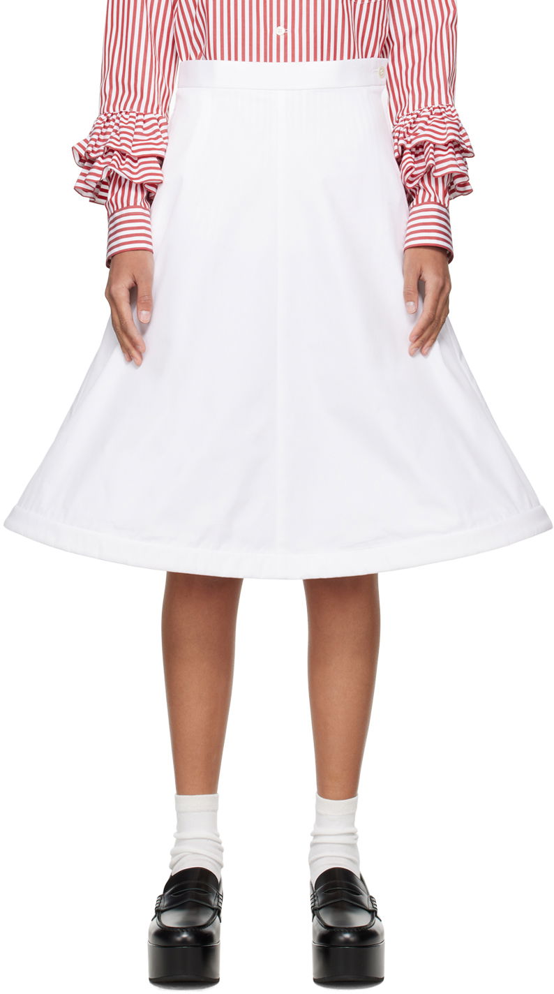 Спідниця Comme des Garçons Comme des Garçons Girl Wire Midi Skirt білий | NM-S008-051