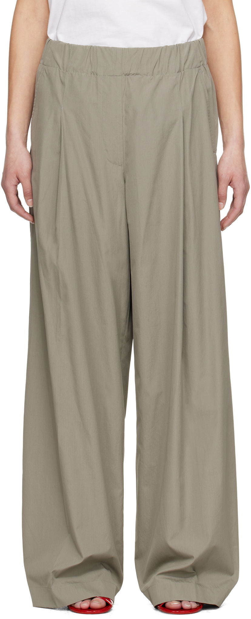 Штани Dries Van Noten Dries Van Noten Wide Pleated Trousers Сірий | 251-010909-1374