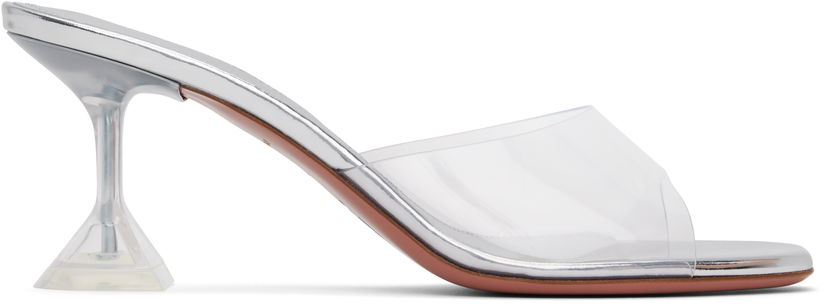 Догляд за взуттям Amina Muaddi Amina Muaddi Lupita Glass Slipper 70 Heeled Sandals Металік | LUPITA GLASS SLIPPER 70 PVC