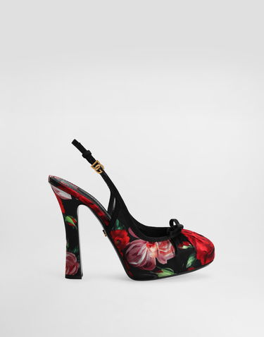 Аксесуари Dolce & Gabbana Dolce & Gabbana Satin Slingbacks With Floral Print Різнокольоровий | CG0927AD645HN5PD, 0