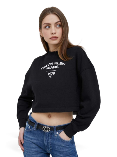 Світшоти CALVIN KLEIN University Cropped Sweatshirt With Logo чорний | J20J221334