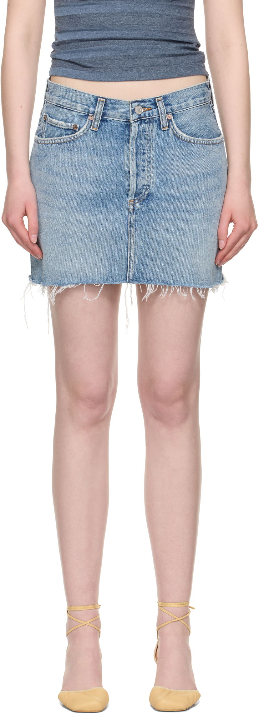 Спідниця AGOLDE AGOLDE V-Waist Denim Miniskirt Синій | A3067-1206