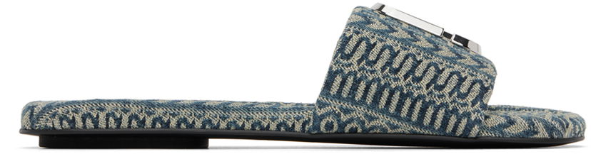 Шорти Marc Jacobs Marc Jacobs 'The J Marc Washed Monogram Denim' Slides Синій | 2P3FSA006F04