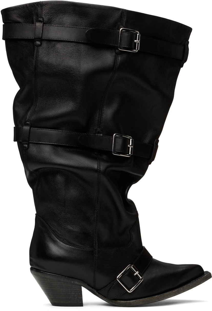 Догляд за взуттям R13 R13 Buckled Slouch Cowboy Boots чорний | R13WS114-S153A