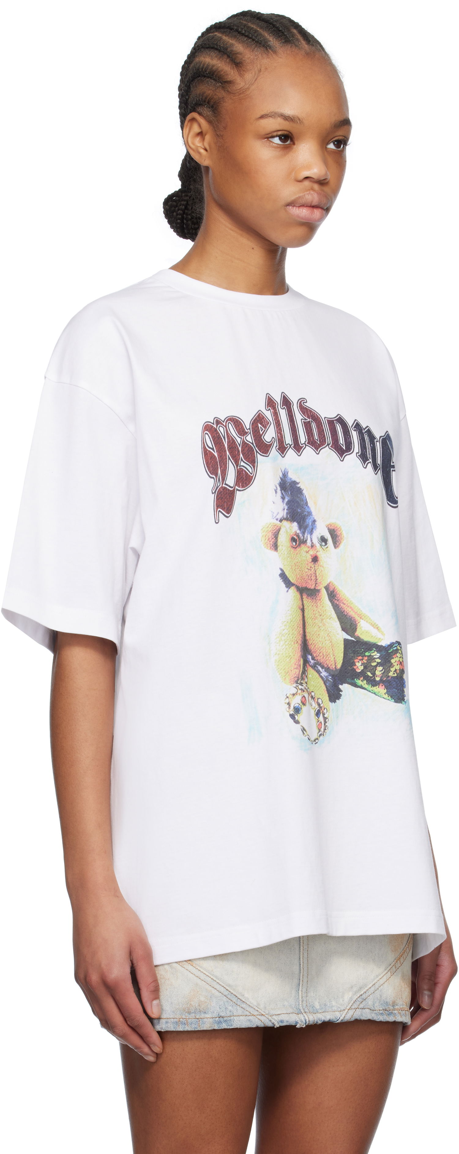 Футболка We11done We11done Punk Teddy Graphic T-Shirt білий | WD-TT0-25-747-U-WH, 1