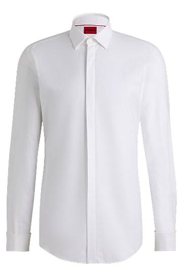 Сорочка BOSS Slim-Fit Cotton Blend Shirt білий | 50539770