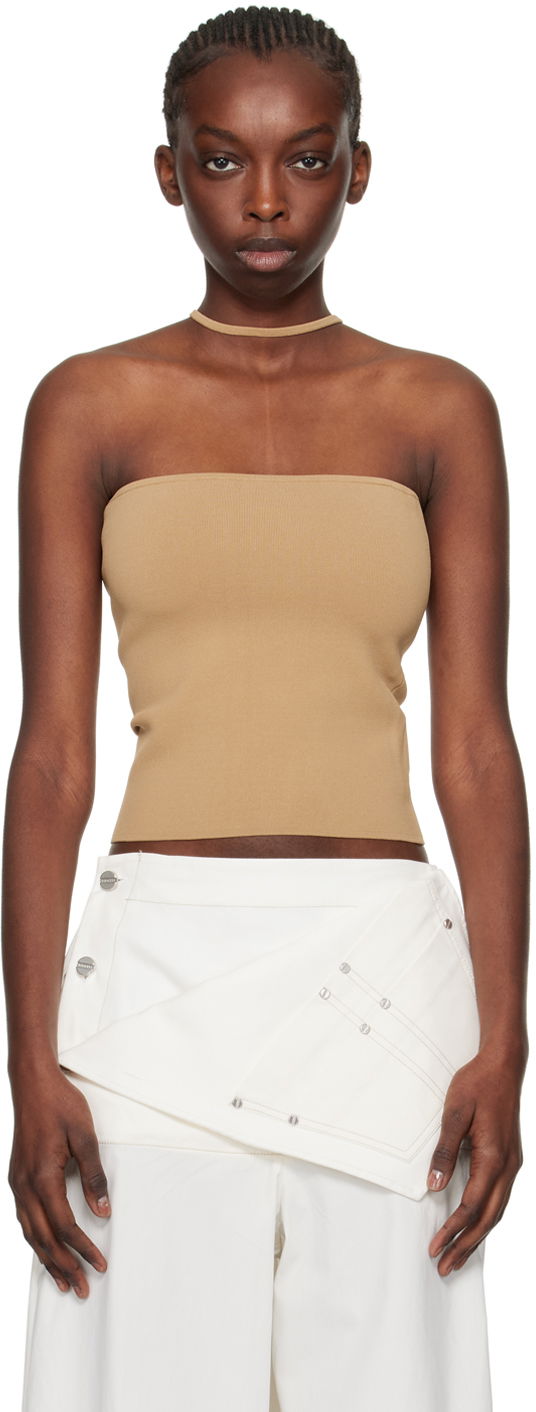 Безрукавка Dion Lee Dion Lee Reverse Halter Tank Top бежевий | C7272SS24