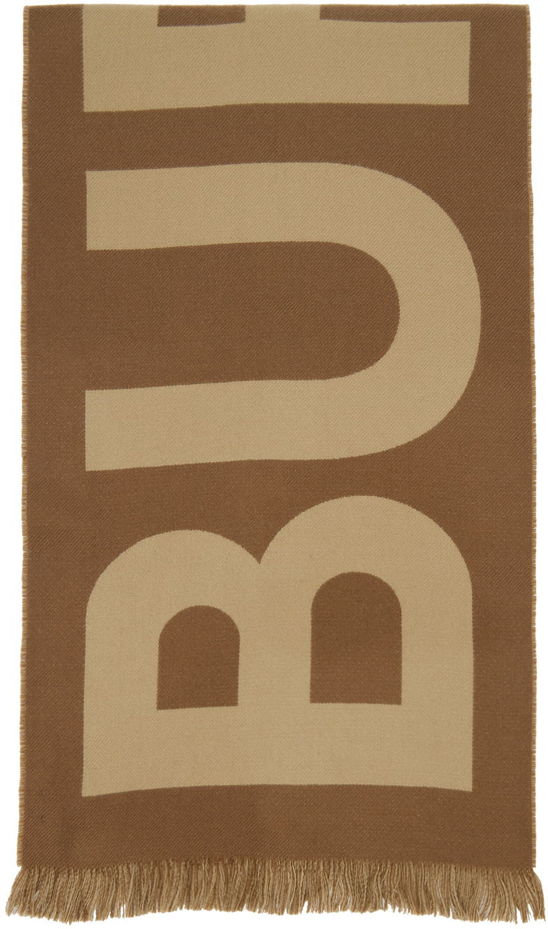 Шарф Burberry Jacquard Logo Scarf Brown & Beige Коричневий | 8057148