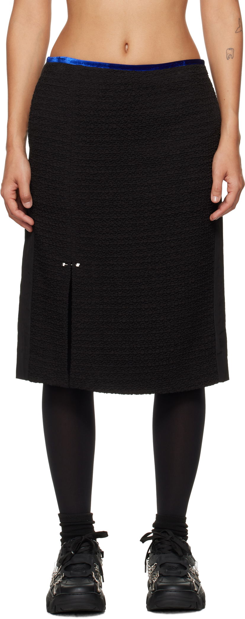 Спідниця ADER ERROR Ruga Product. 64 Black Midi Skirt чорний | BN01FWSK0203BK