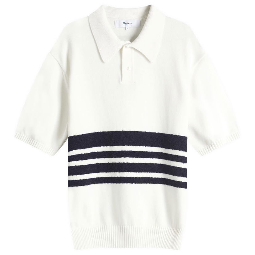 Cветр Palmes Palmes Panel Knit Polo Shirt, Size Large білий | P40-0019-062