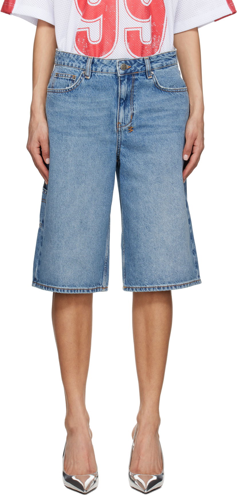 Шорти Ksubi Ksubi Low Rider Swept Denim Shorts Синій | WSP25WA007
