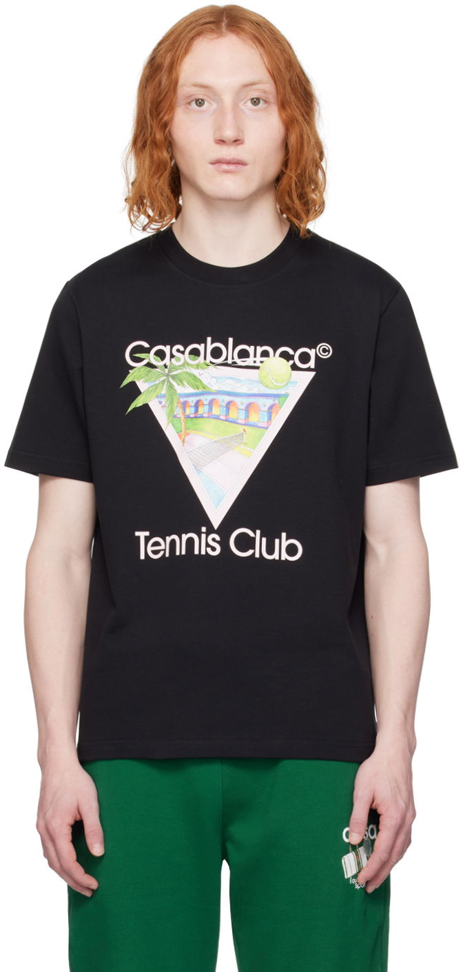 Футболка Casablanca SSENSE x 'Tennis Club' Icon T-Shirt чорний | MPS24-JTS-001-12