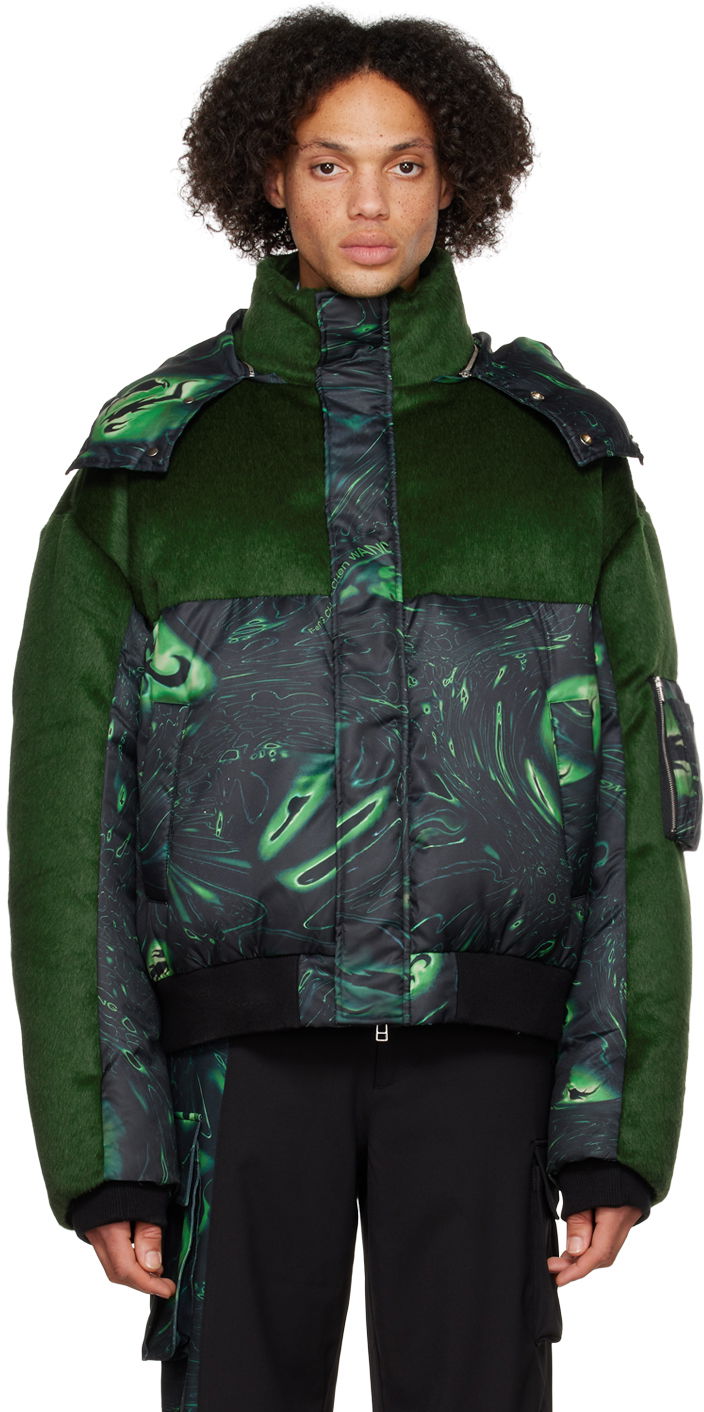 Пуховик Feng Chen Wang Feng Chen Wang Lacquerware Down Jacket Зелений | FUF14JK06