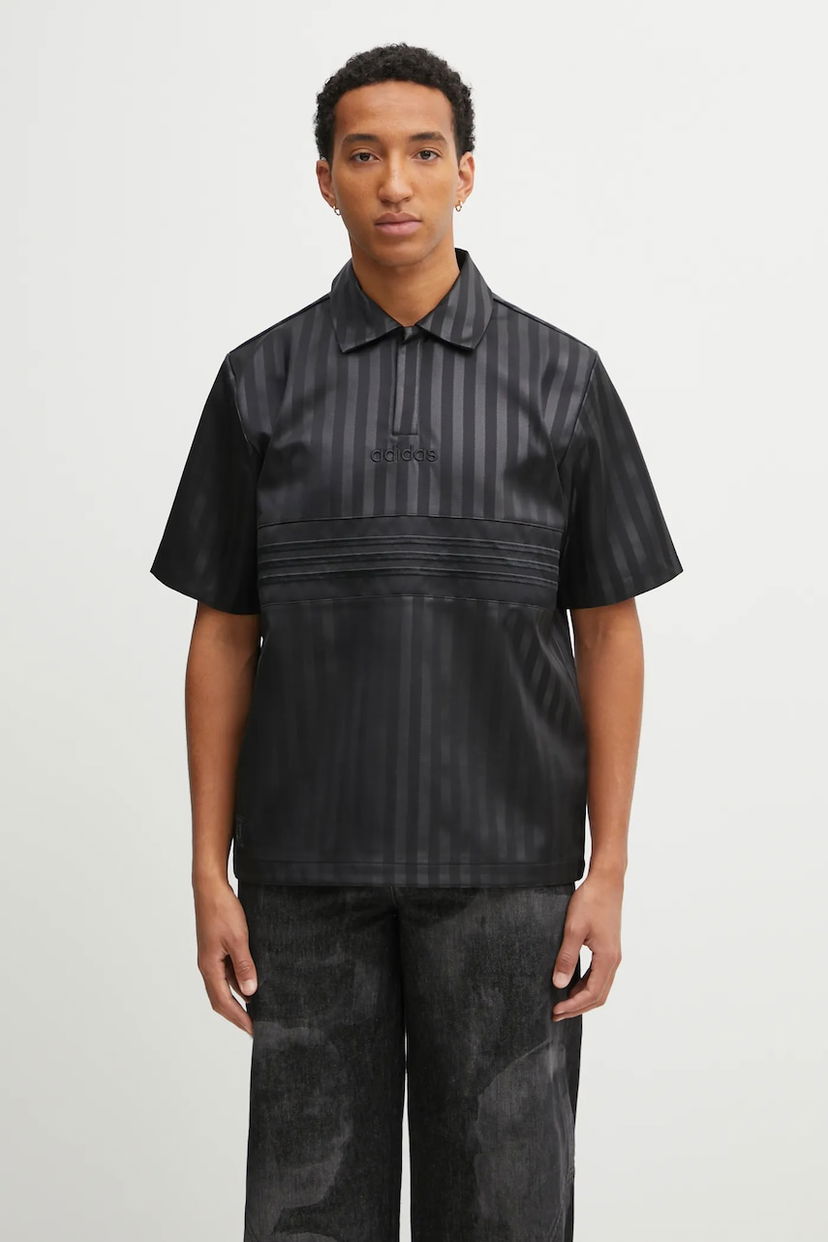 Сорочка поло adidas Originals Originals Striped Satin Jersey Polo Shirt чорний | JV7586