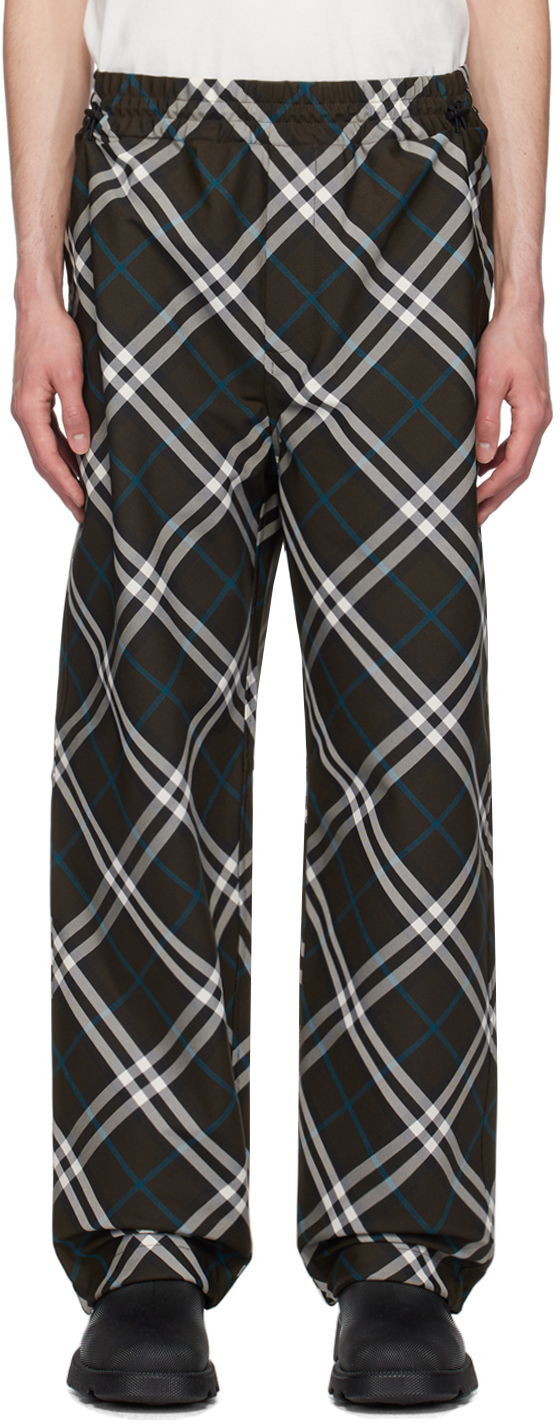 Спортивні штани Burberry Khaki Check Track Pants чорний | 8095480