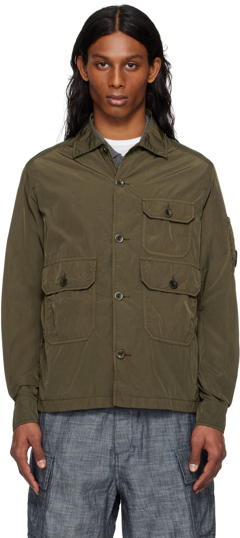 Вітровка C.P. Company C.P. Company Chrome-R Overshirt Зелений | 18CMOS013A-005904G