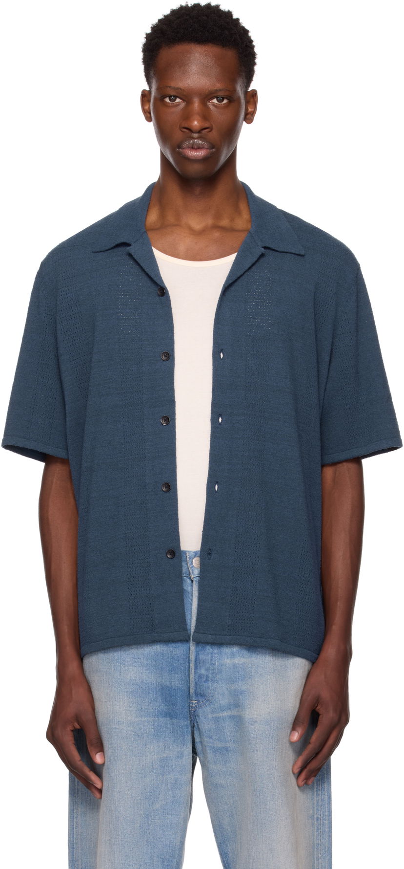 Сорочка rag & bone Rag & Bone Avery Zuma Knitted Shirt Синій | MBS25P020NC20