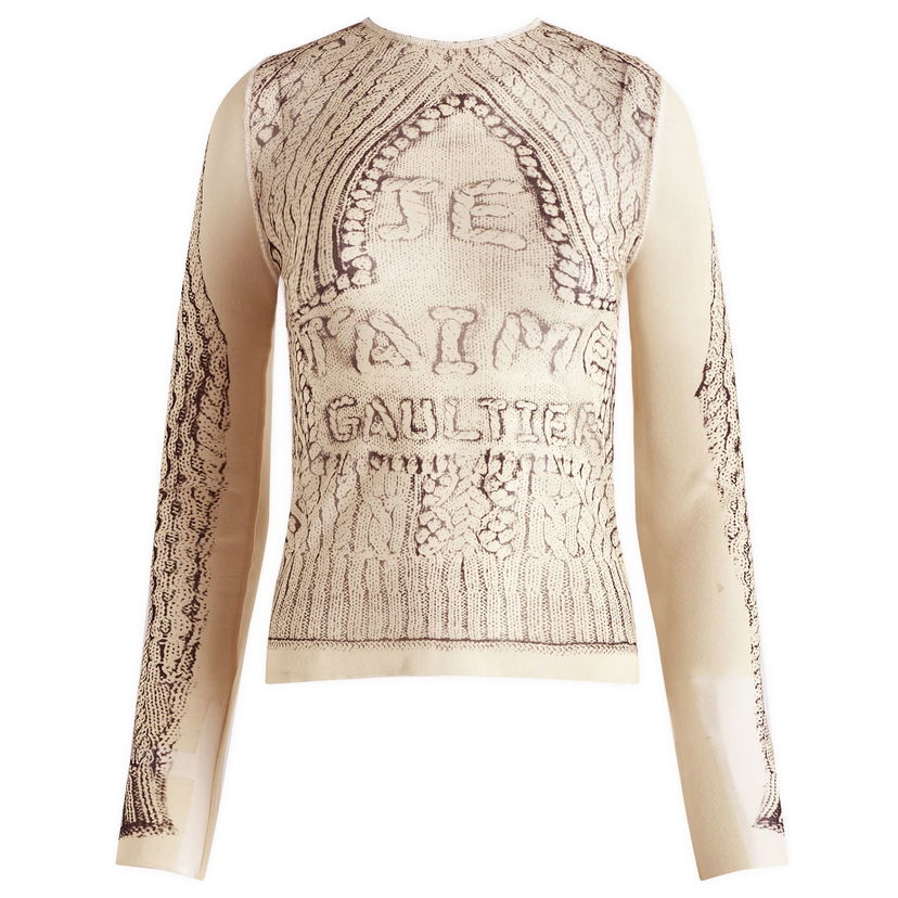 Cветр Jean Paul Gaultier Jean Paul Gaultier Long Sleeve Mesh Top бежевий | 24-31-F-TO201-T571-6900