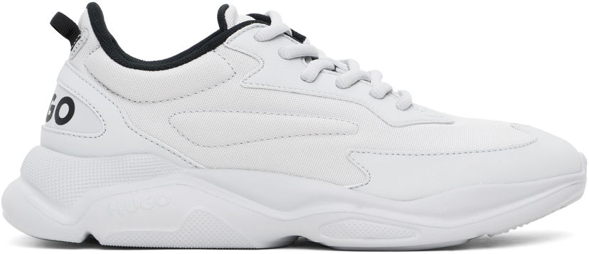 Одяг BOSS Hugo Gray Faux-Leather Sneakers білий | 50536960