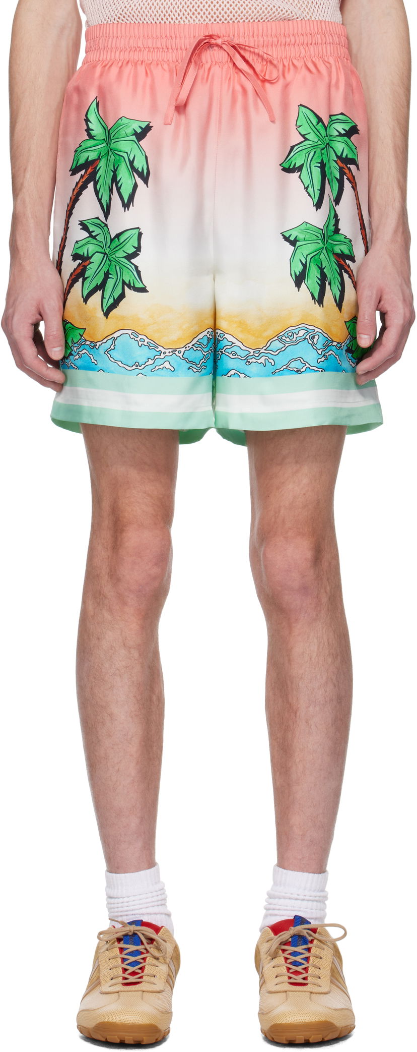 Шорти Casablanca Casablanca Tennis Club Silk Shorts Різнокольоровий | MS25-TR-012-05