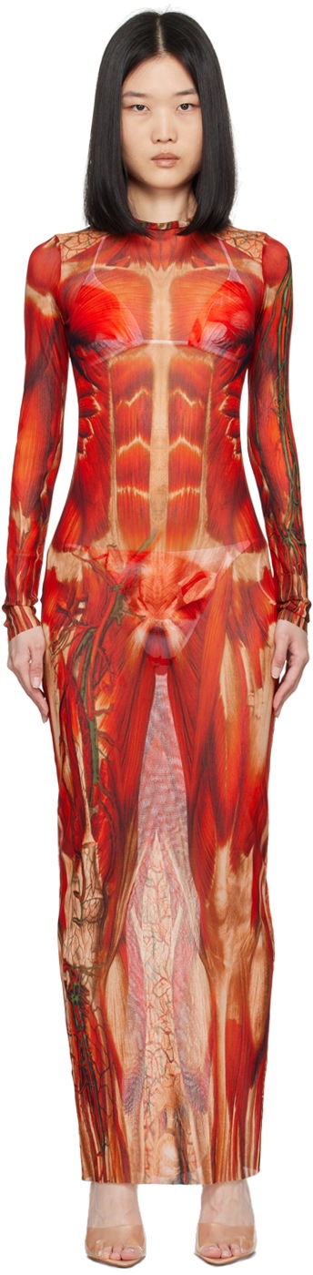 плаття Jean Paul Gaultier Gaultier 'The Écorché' Maxi Dress Червоний | 24/30-F-RO254-T554-301540