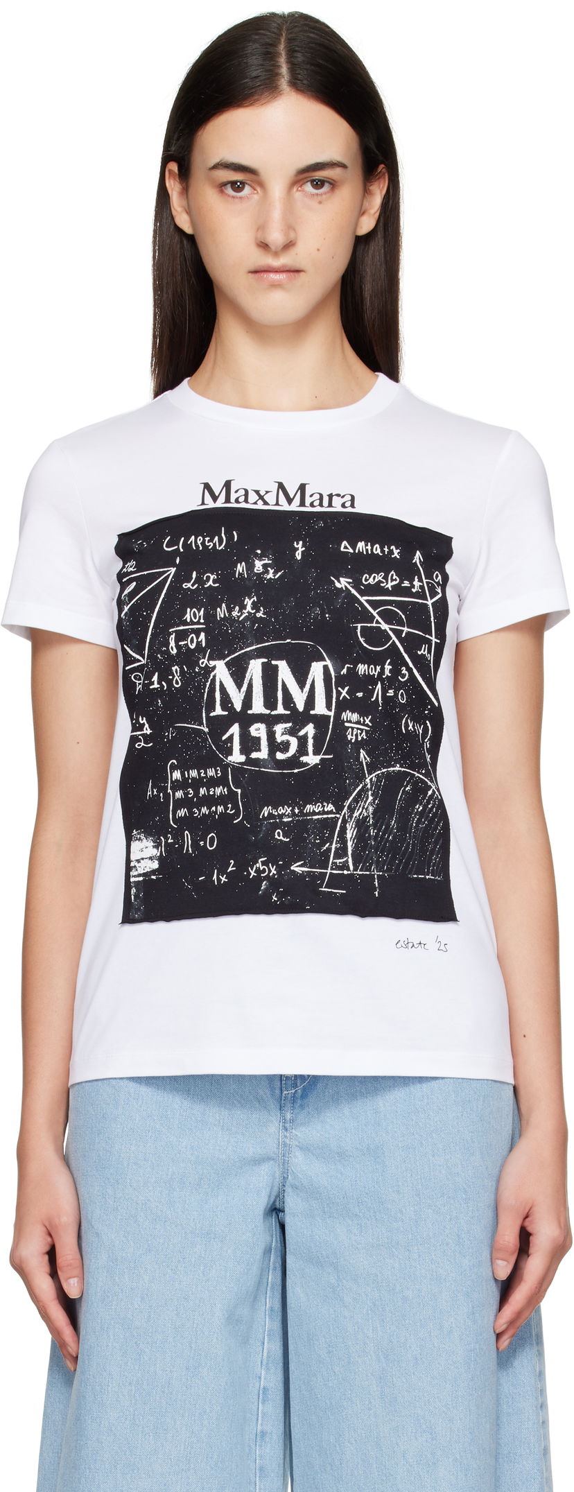 Футболка Max Mara Max Mara Colibri Graphic T-Shirt білий | 2511941062600