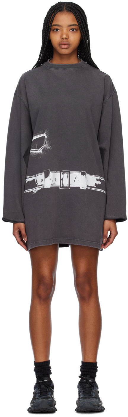 Футболка We11done We11done Trompe L'Oeil T-Shirt Minidress Сірий | WD-TO1-23-894-W-CH