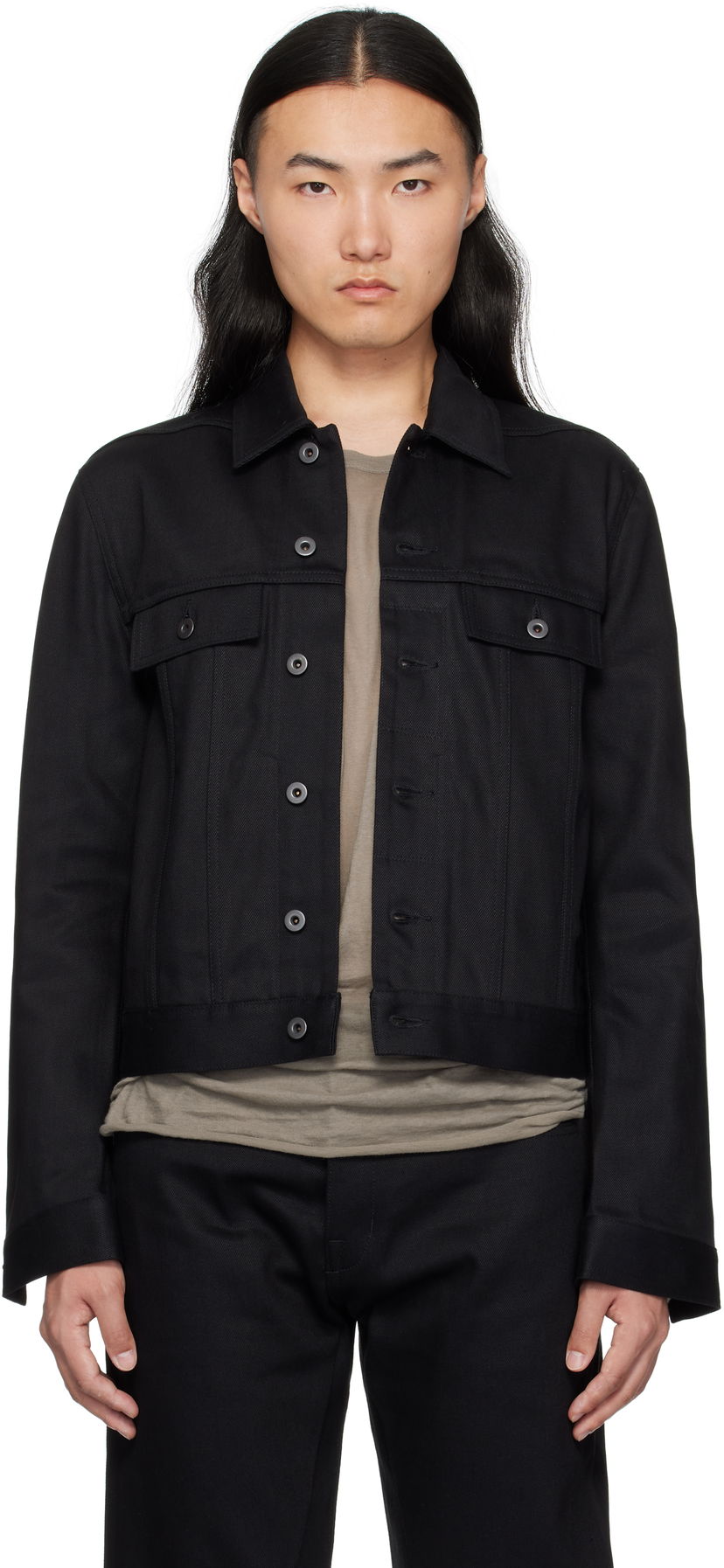 Куртка Rick Owens Rick Owens DRKSHDW Hollywood Trucker Denim Jacket чорний | DL01E6788 BLKJP