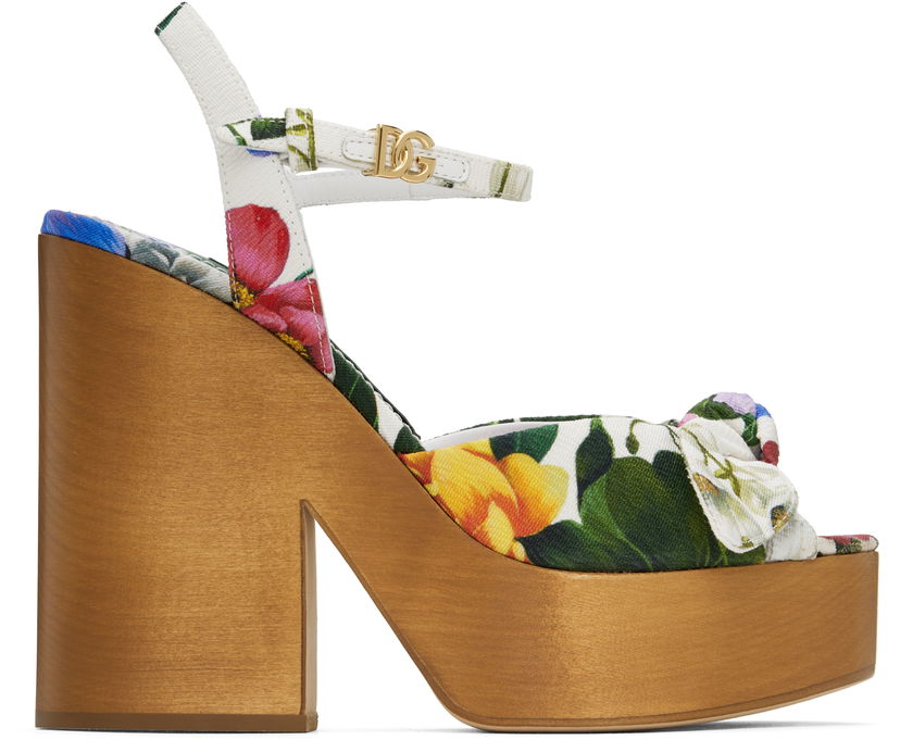 Аксесуари Dolce & Gabbana Dolce&Gabbana Jacquard Platform Heeled Sandals Різнокольоровий | CZ0322 A6P73