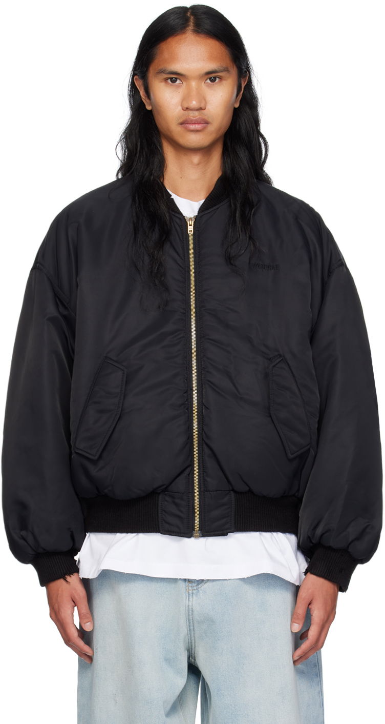 Куртка бомбер We11done We11done Destroyed Bomber Jacket чорний | WD-JP2-24-088-U-BK