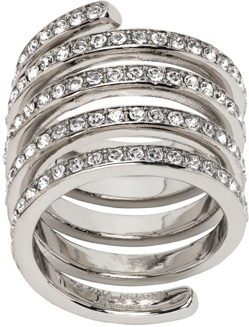 Кільце Amina Muaddi Vittoria Crystal Ring Металік | VITTORIA RING
