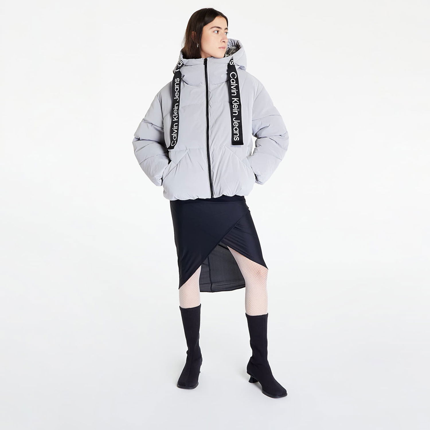 Пуховик CALVIN KLEIN Long Drawcords Soft Сірий | J20J220017 PQY, 1