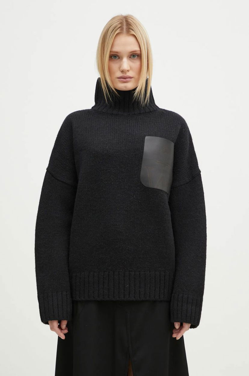 Cветр JW Anderson JW Anderson Leather Patch Pocket Turtleneck Jumper чорний | KW1292.YN0367.999