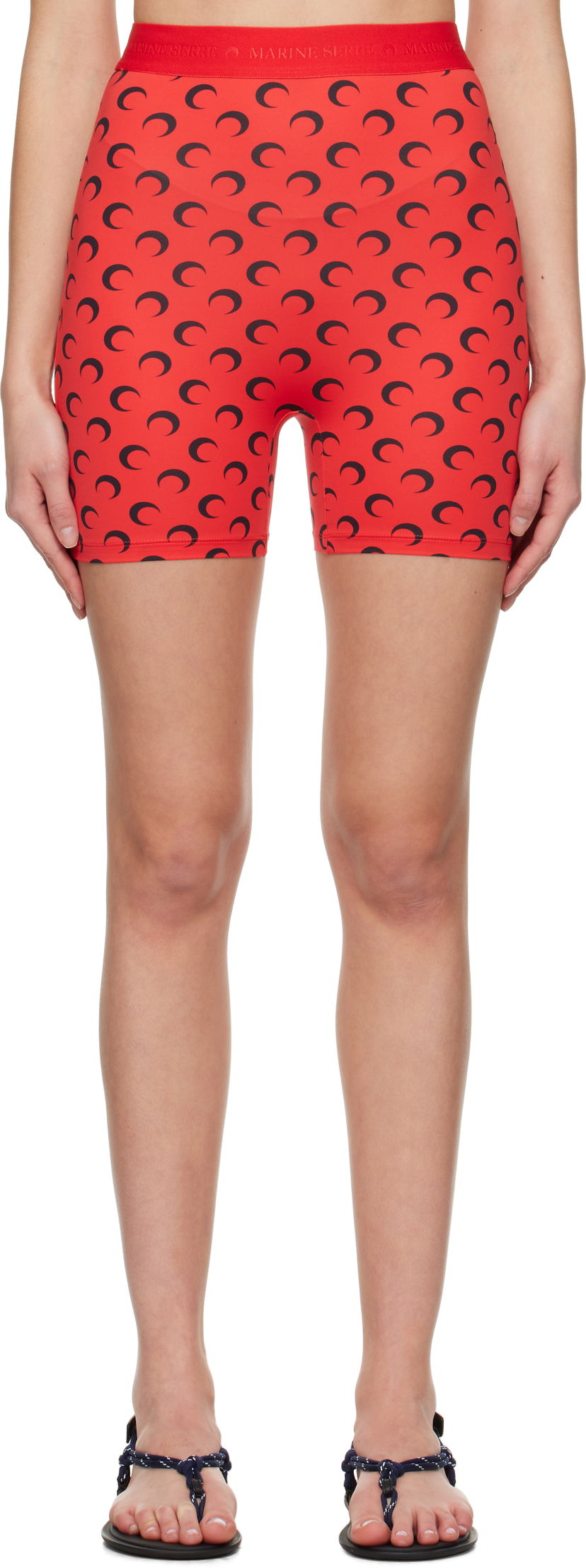 Шорти Marine Serre Marine Serre Moon Jersey Sport Shorts Червоний | WSH007A CJER0001