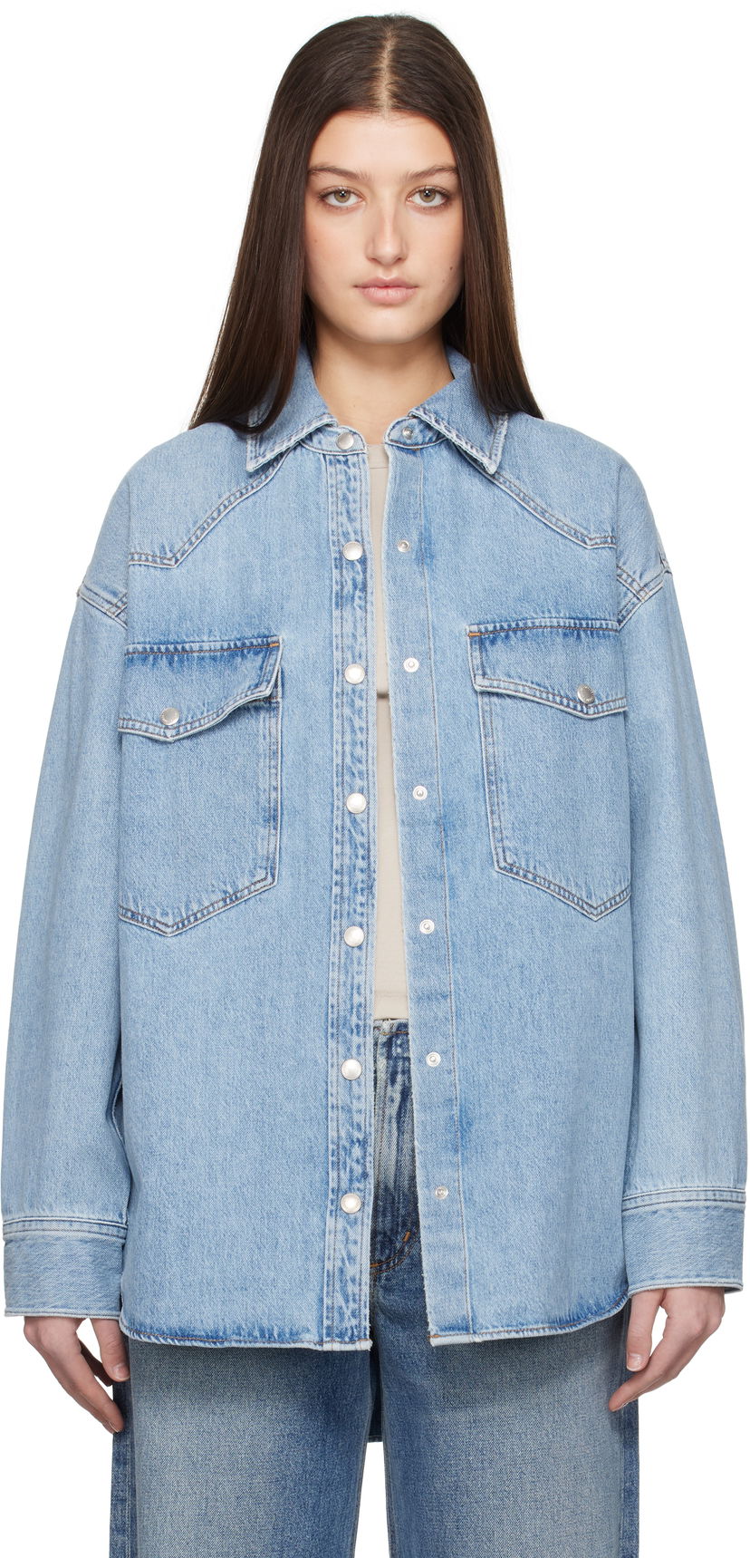 Сорочка AGOLDE AGOLDE Lotta Denim Shirt Синій | A7357-3018