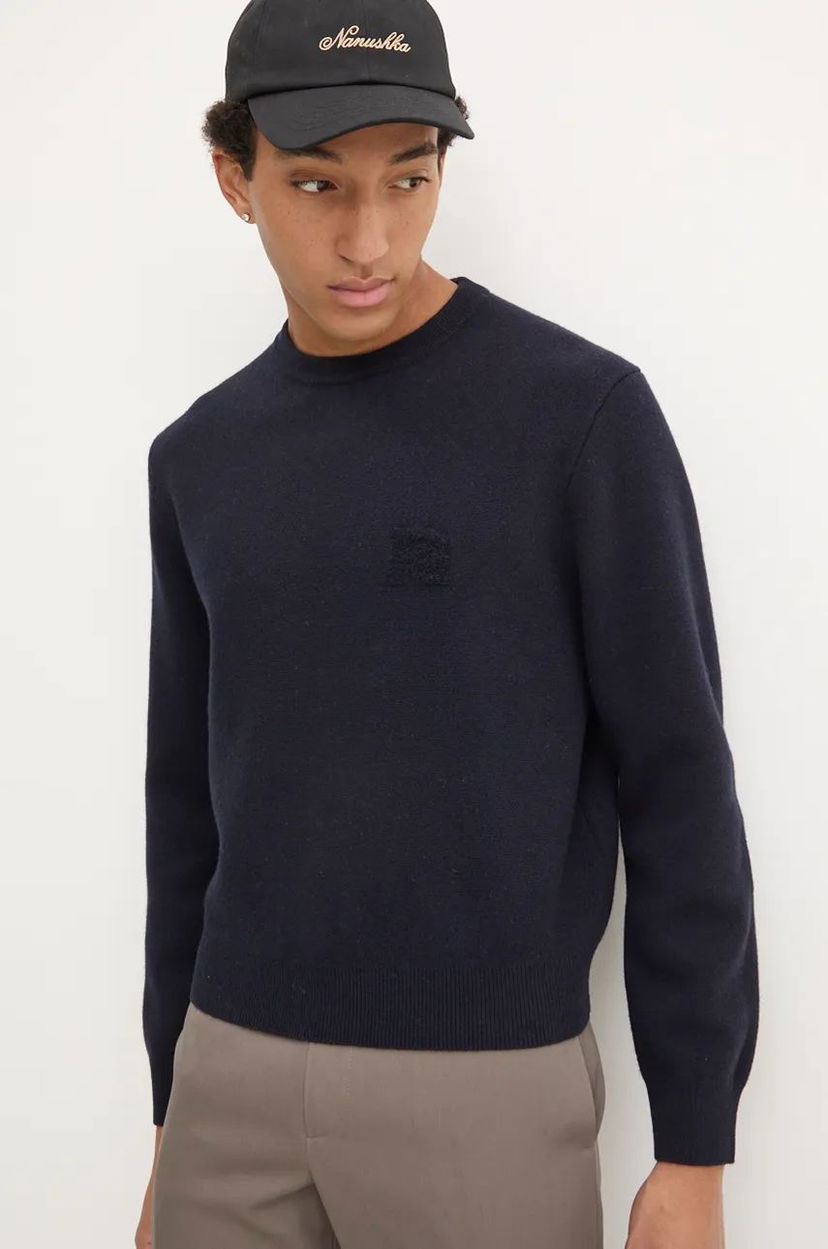 Cветр Nanushka Navy Blue Wool Sweater темно-синій | NM24PFSW00357