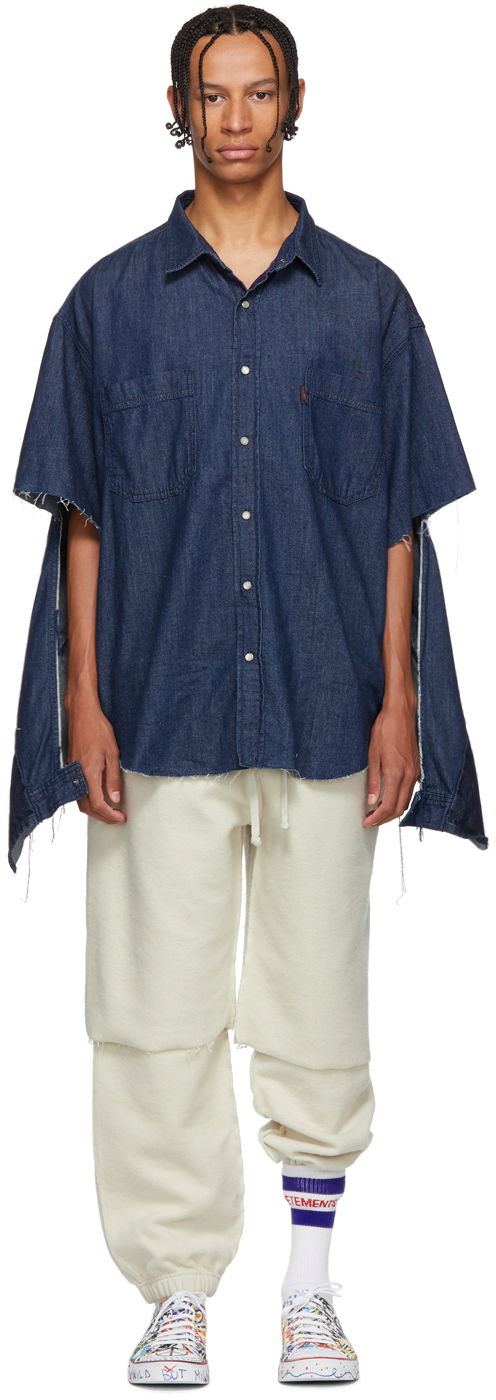 Сорочка VETEMENTS Levi's Edition Oversized Denim Shirt темно-синій | WAH19SH101