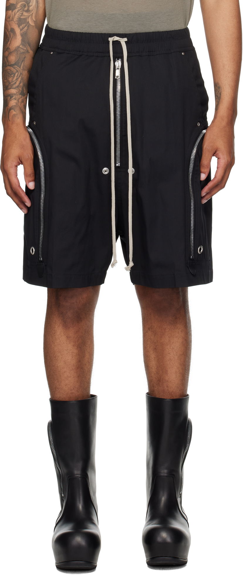 Шорти Rick Owens Rick Owens Bauhaus Bela Cargo Shorts чорний | RU02E1392 TE
