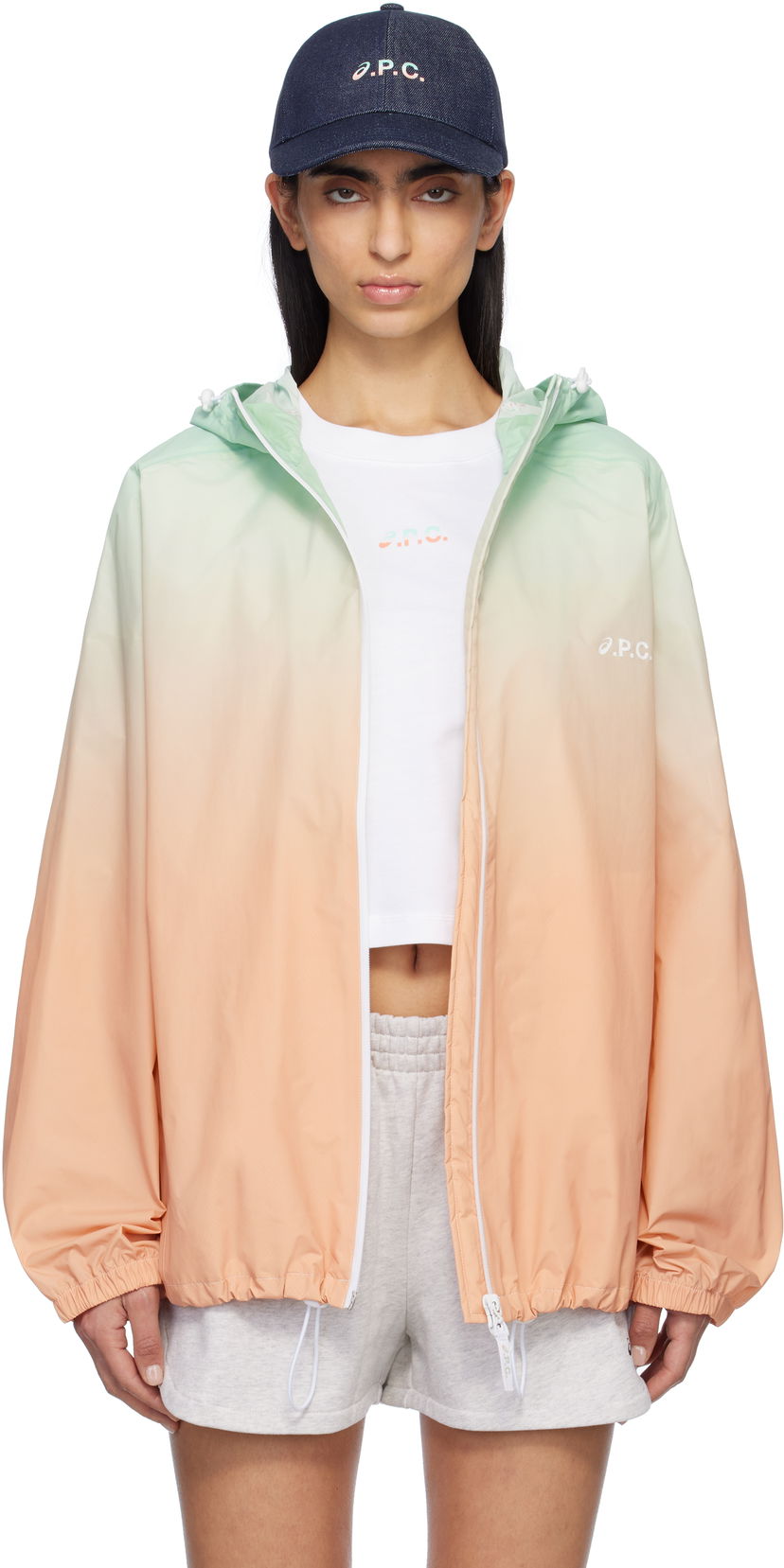 Вітровка A.P.C. A.P.C. ASICS Edition Meadow Gradient Hooded Jacket Помаранчевий | PSAKO-M32001