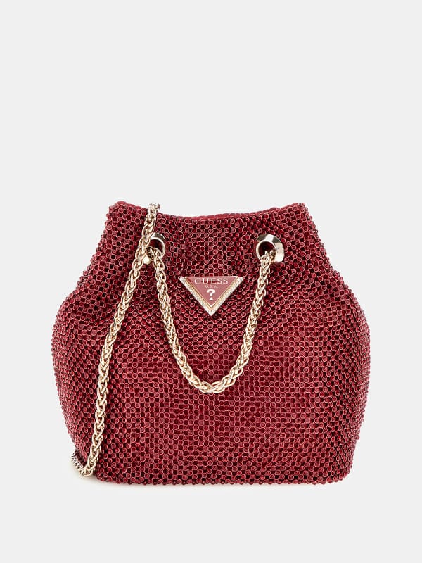 Сумочка GUESS Rhinestone Mini Bucket Bag Червоний | HWRP9350750