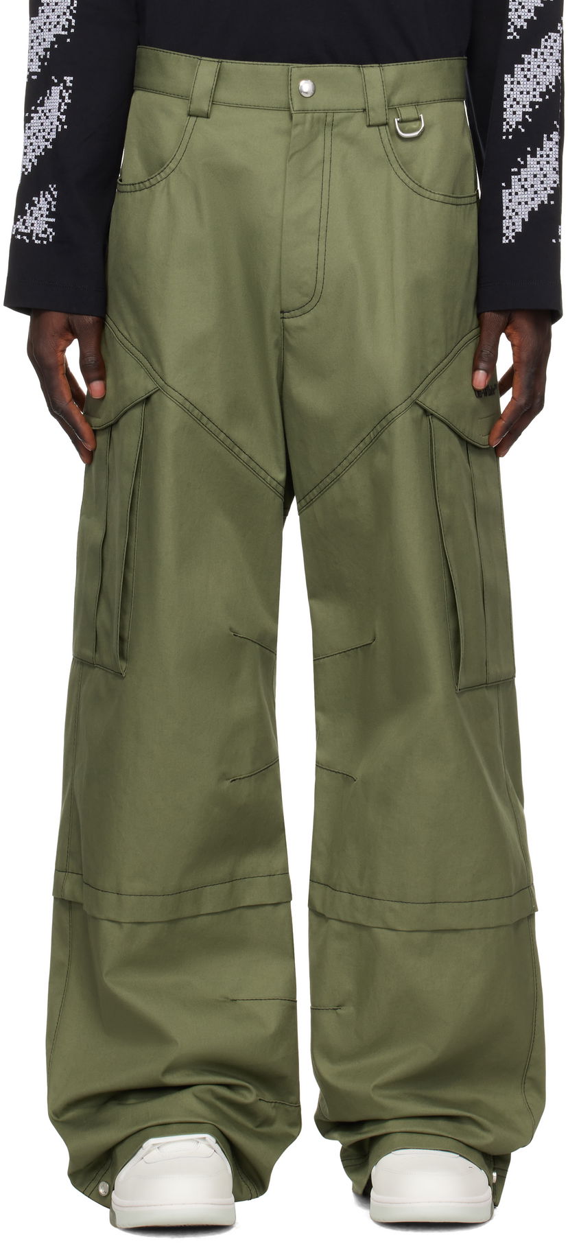 Штани карго Off-White Cotton Cargo Pants Зелений | OMCF042F24FAB0015810
