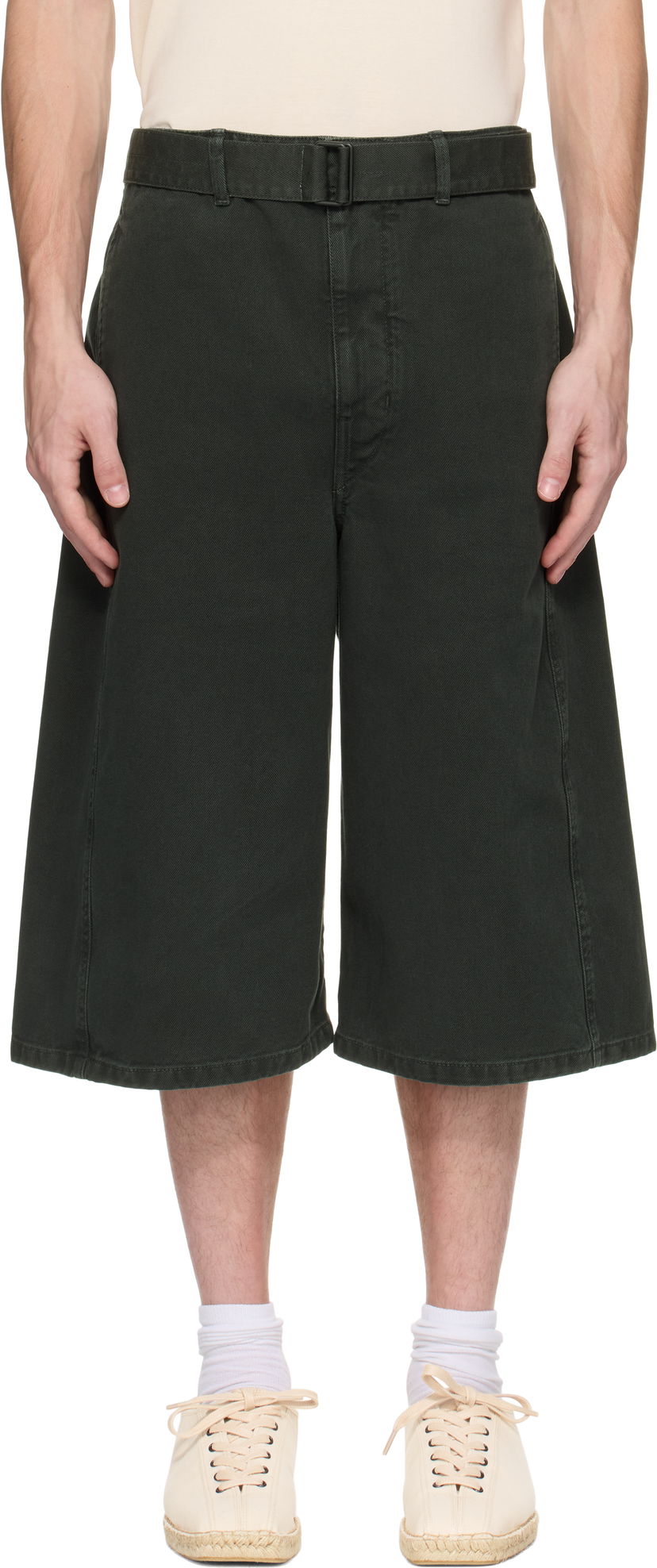 Шорти LEMAIRE Lemaire Twisted Denim Shorts Зелений | PA1107 LD1039